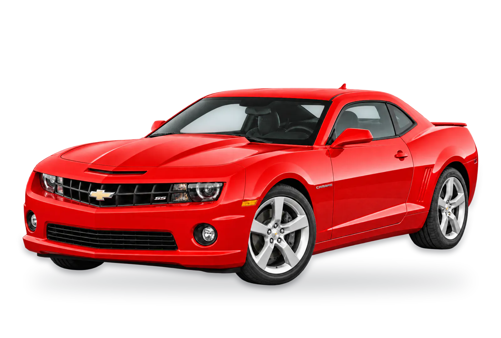 Red Chevy Camaro coupe