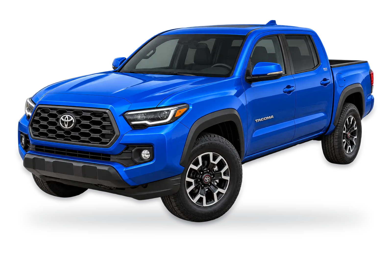 Blue Toyota Tacoma double cab pickup truck