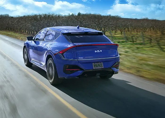 Kia EV6 on road