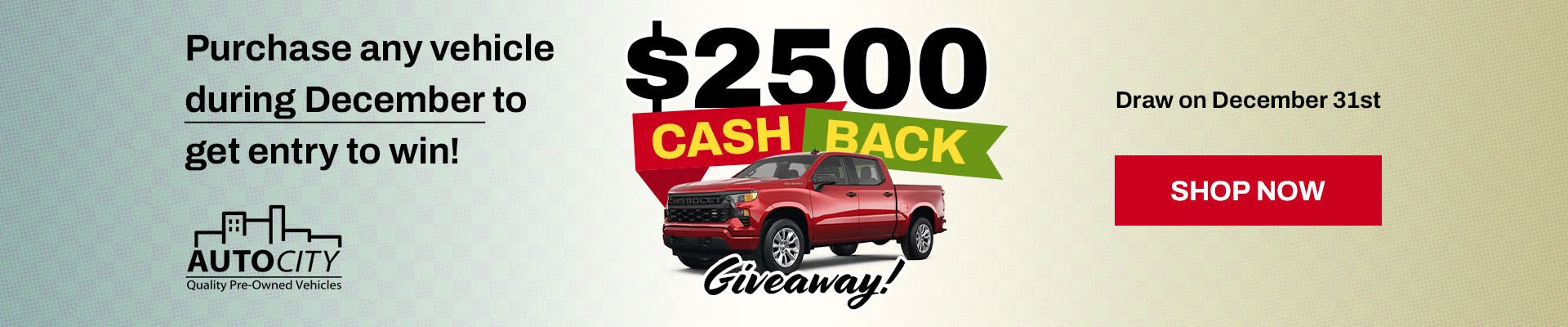 2500 Cash Back Giveaway
