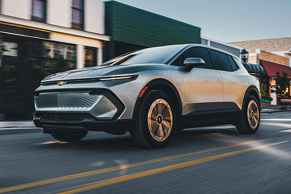 Chevrolet Equinox EV in grey on city streets