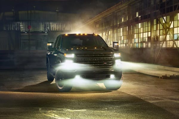 Chevrolet Silverado inside a commercial building