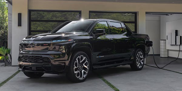 chevrolet black silverado ev charging