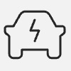 icon of car with lightning bolt on it