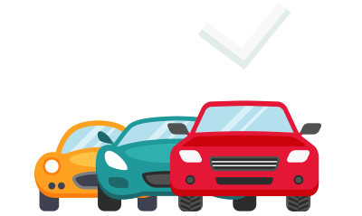 Selection of cars with a checkmark