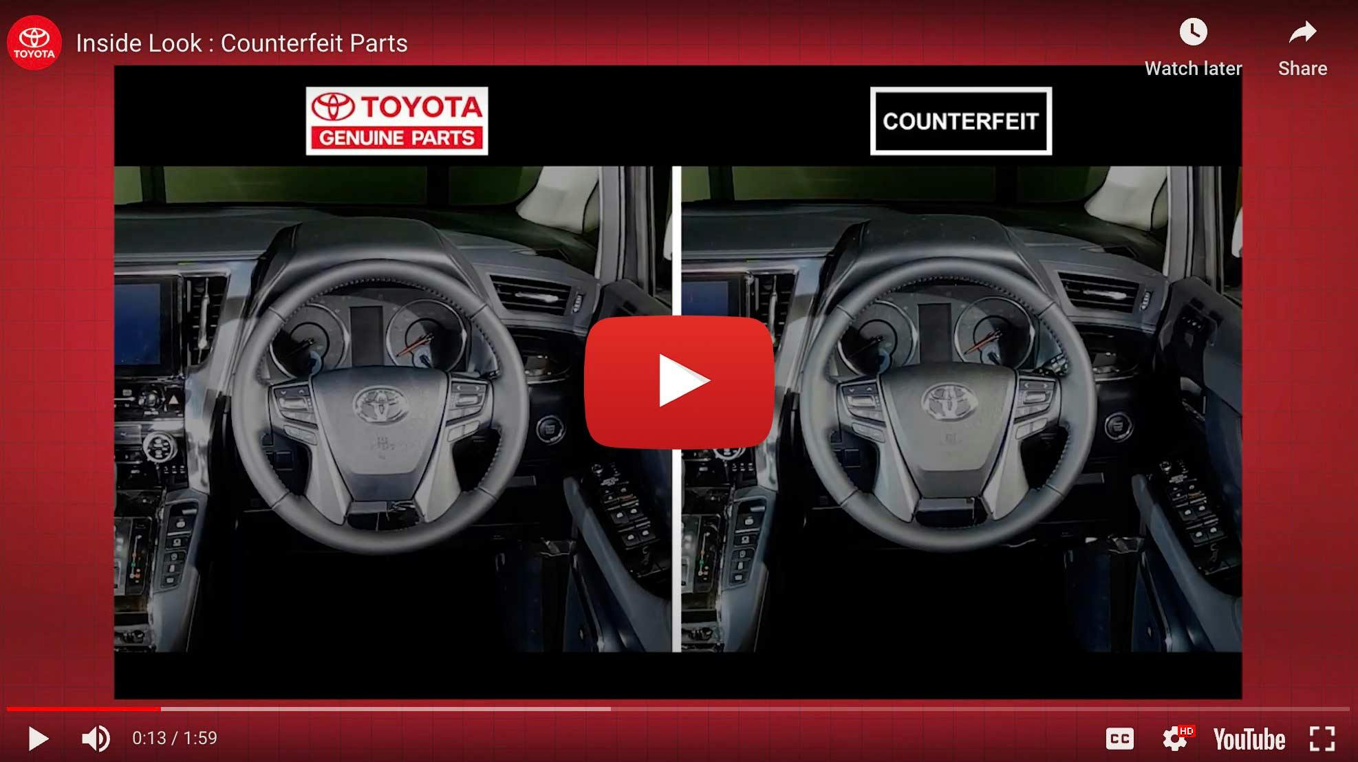 Spotting Counterfeit Parts - Genuine Toyota Accessories