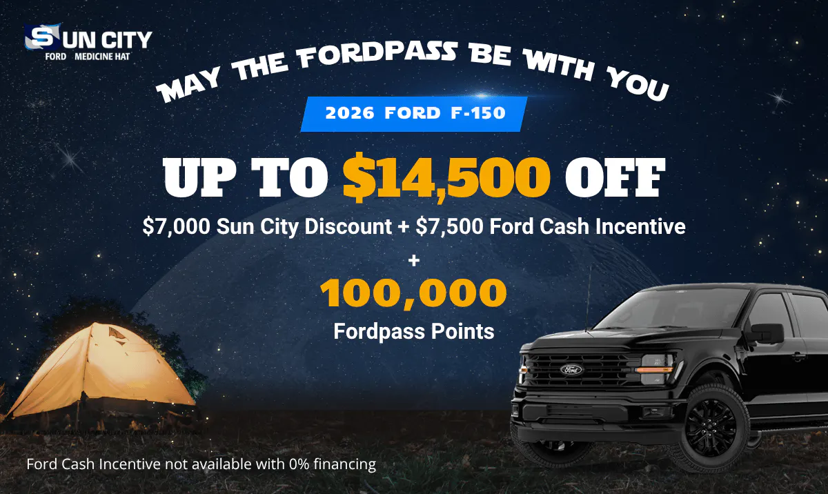 F-150 May promotion banner for Sun City Ford
