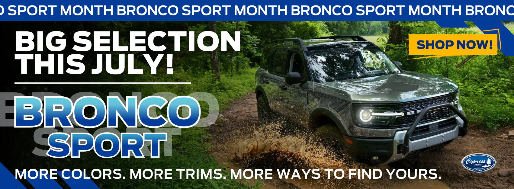Bronco Sport July Sales event