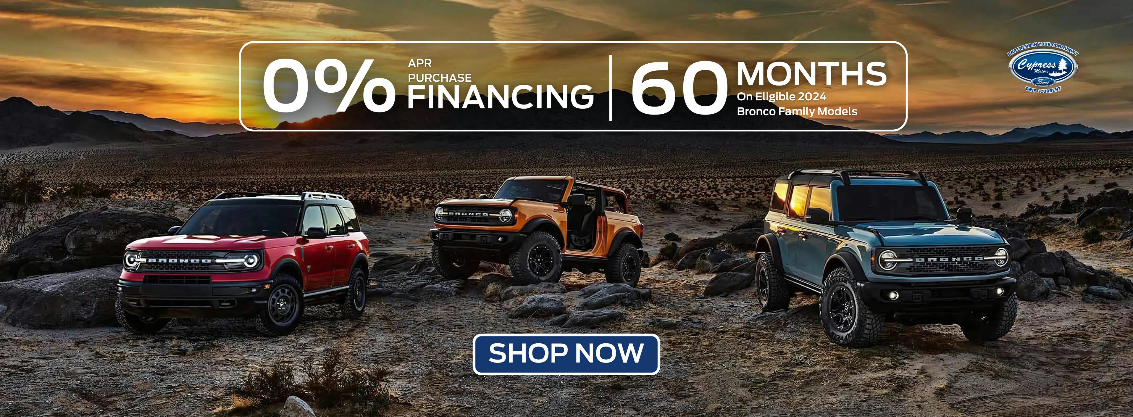 bronco 0% financing