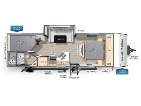 2025 Cherokee 23DBH   Travel Trailer