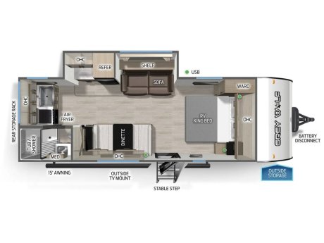 2026 Cherokee Grey Wolf T22CE  Travel Trailer