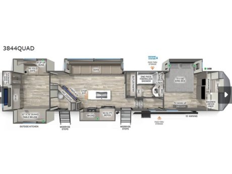 2026 Forest River Sandpiper 3844QUAD  Fifth Wheel